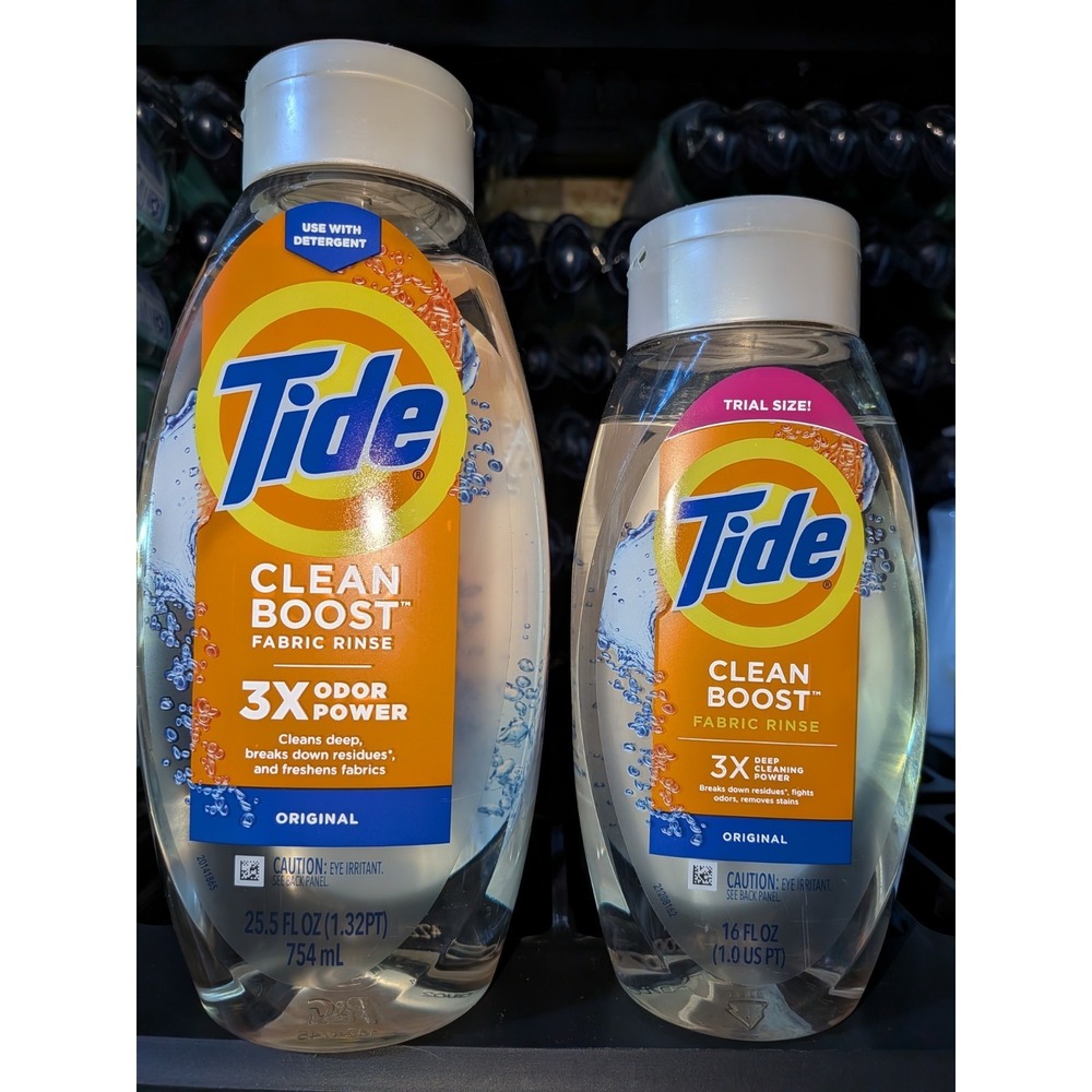 2 Ct NEW Tide Clean Boost Fabric Rinse 3x Odor Power Original Cleans Deep 41.5oz